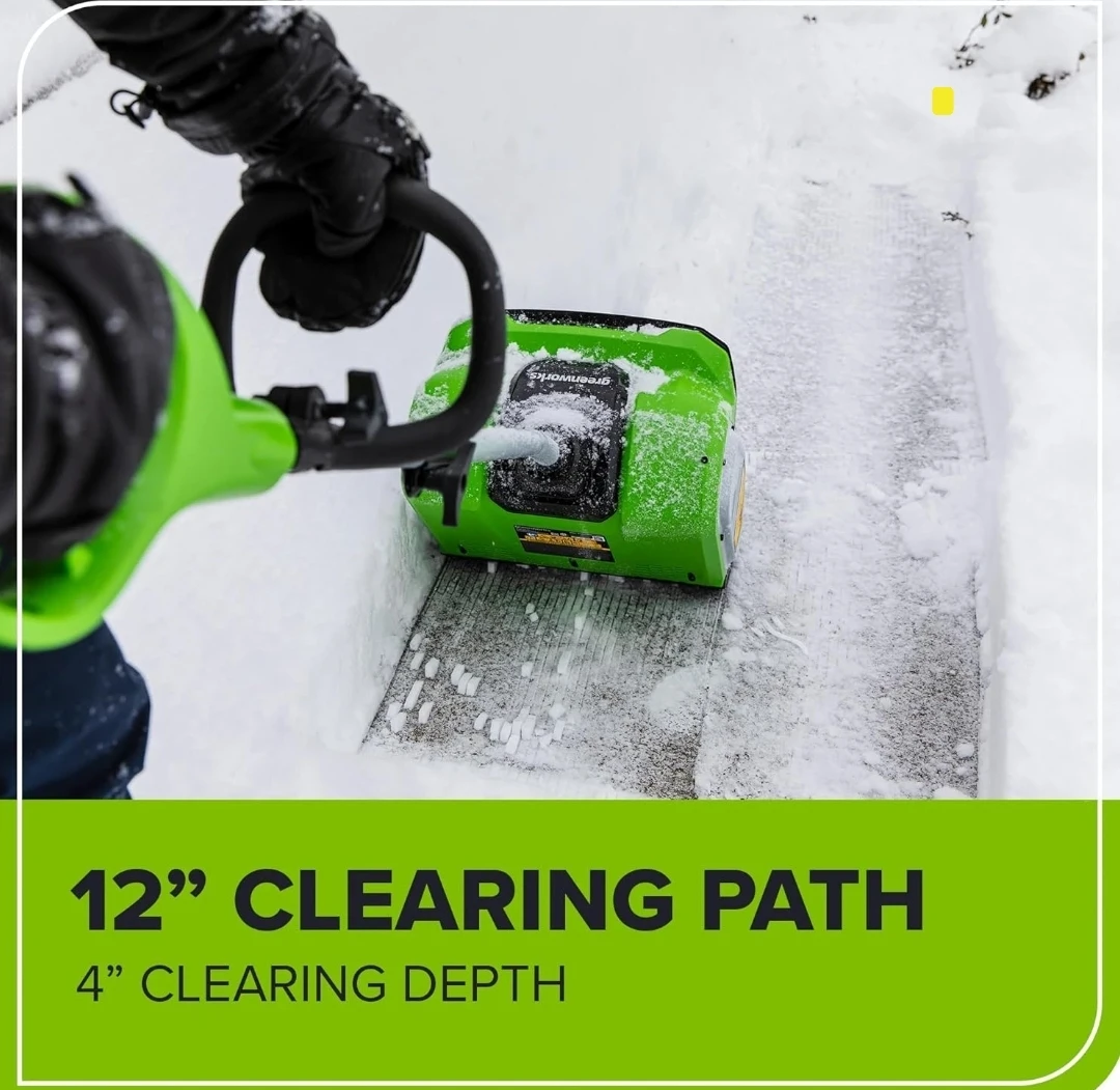 Greenworks 8 Amp 12-Inch Electric Corded Snow Shovel ❄️🔌💪