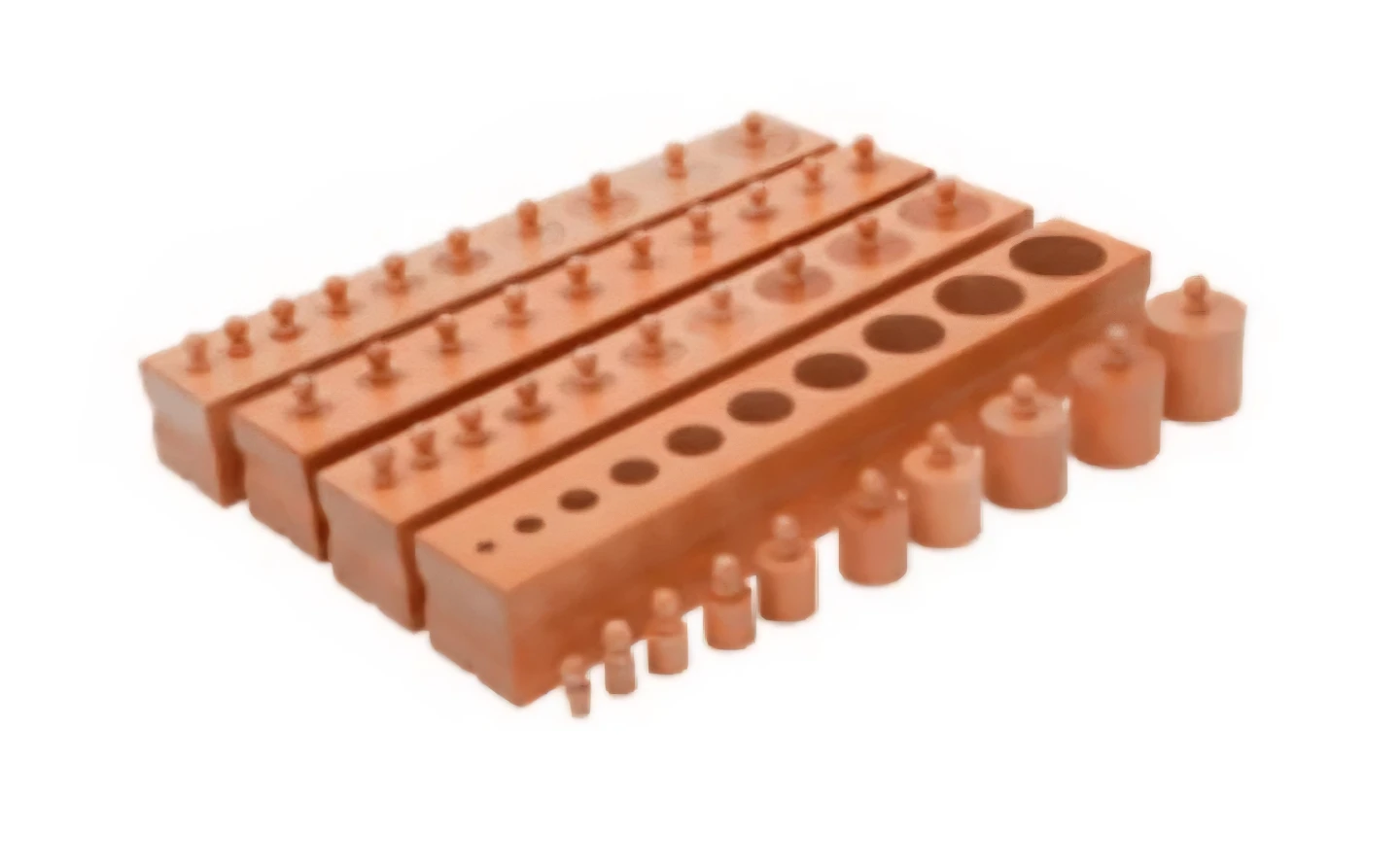 Wooden Cylinder Matching Set, set of 4