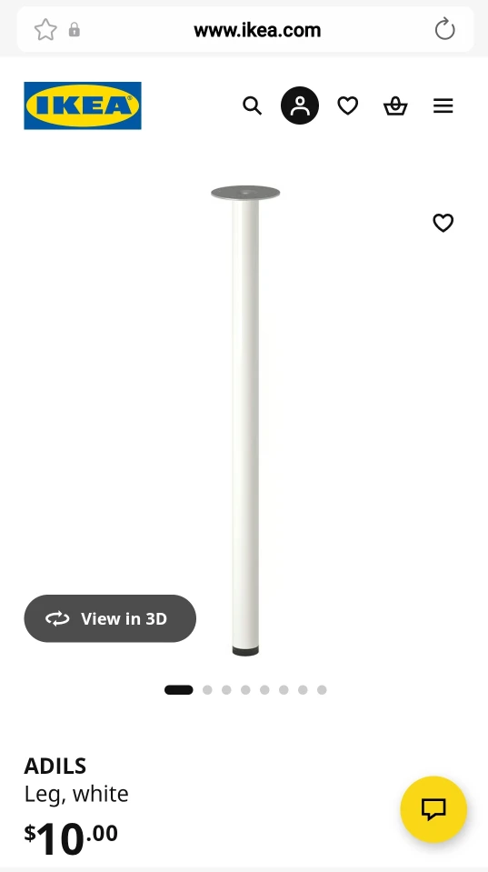 IKEA ADILS Legs (White) set of 4