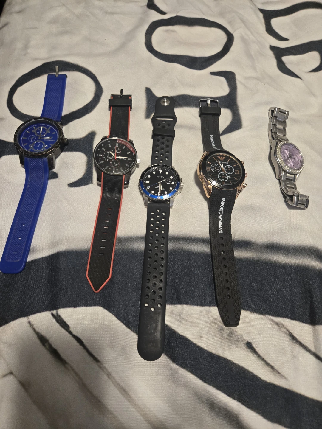 Assorted Men's Watches - Emporio Armani, Fossil, and more