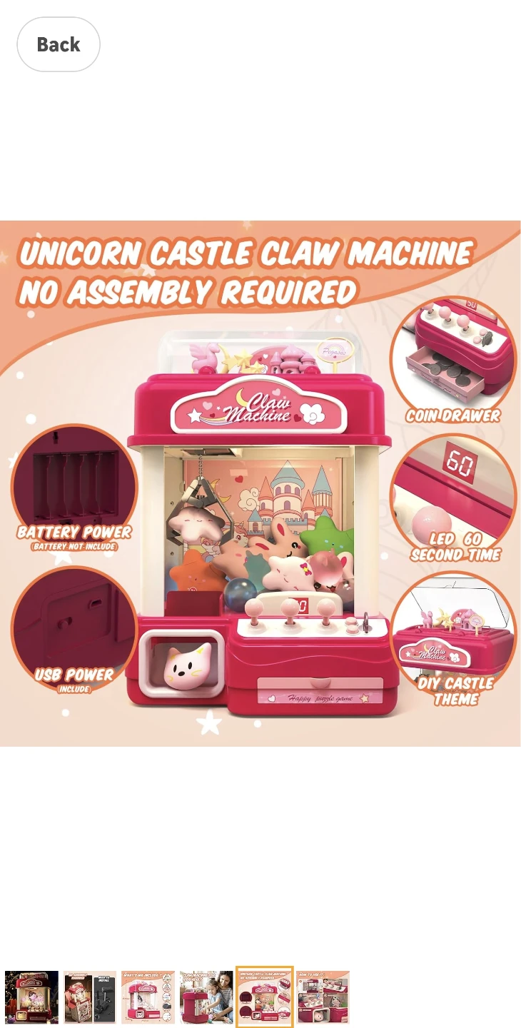 Skirfy 15” Castle Doll Claws Machine - photo 3
