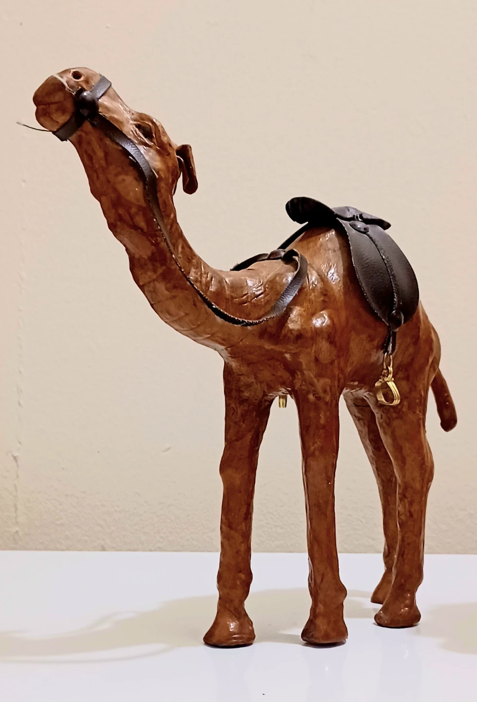 Vtg Handmade Leather Camel Figurine