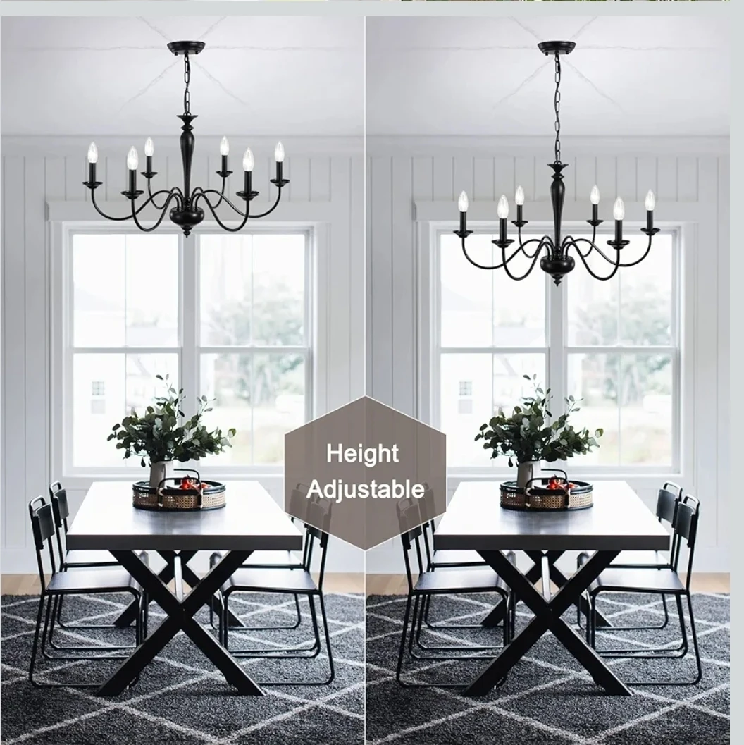 Farmhouse 6 Light Black Chandelier 🌱 - photo 2