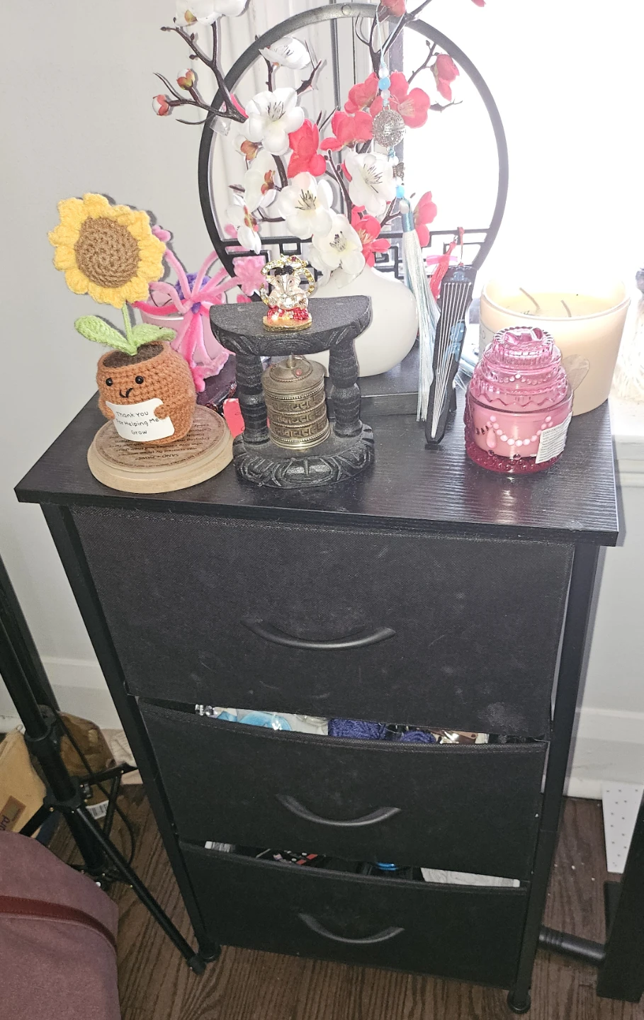 Black 3-Drawer Fabric Storage Unit