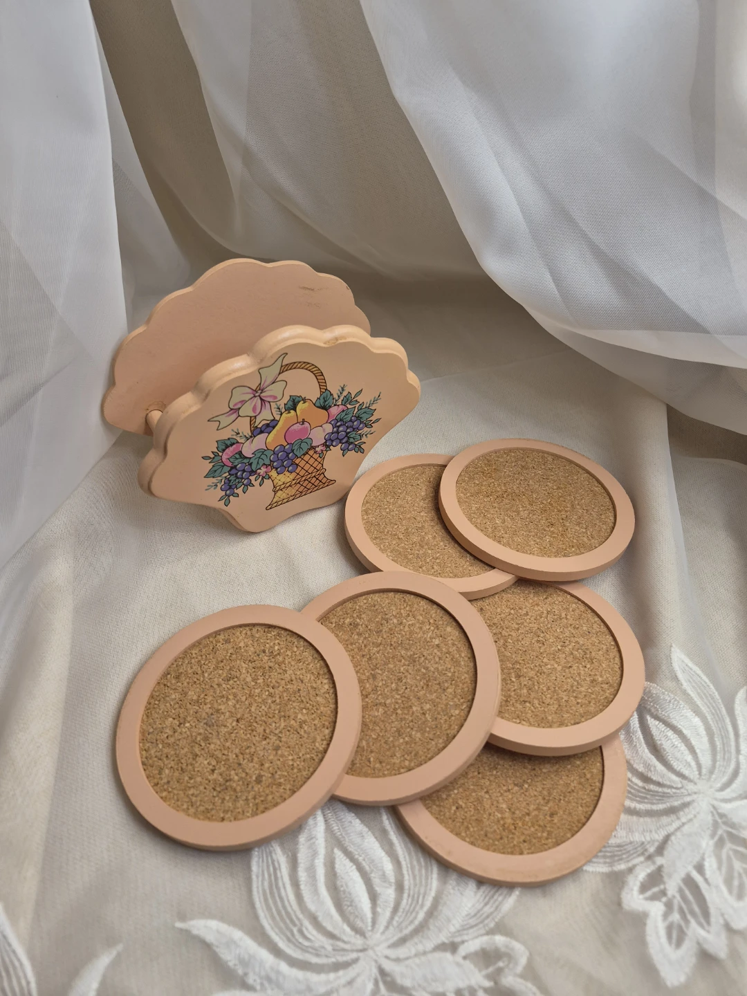 Vintage Avon 6 Pc Wooden Coaster Set - photo 3