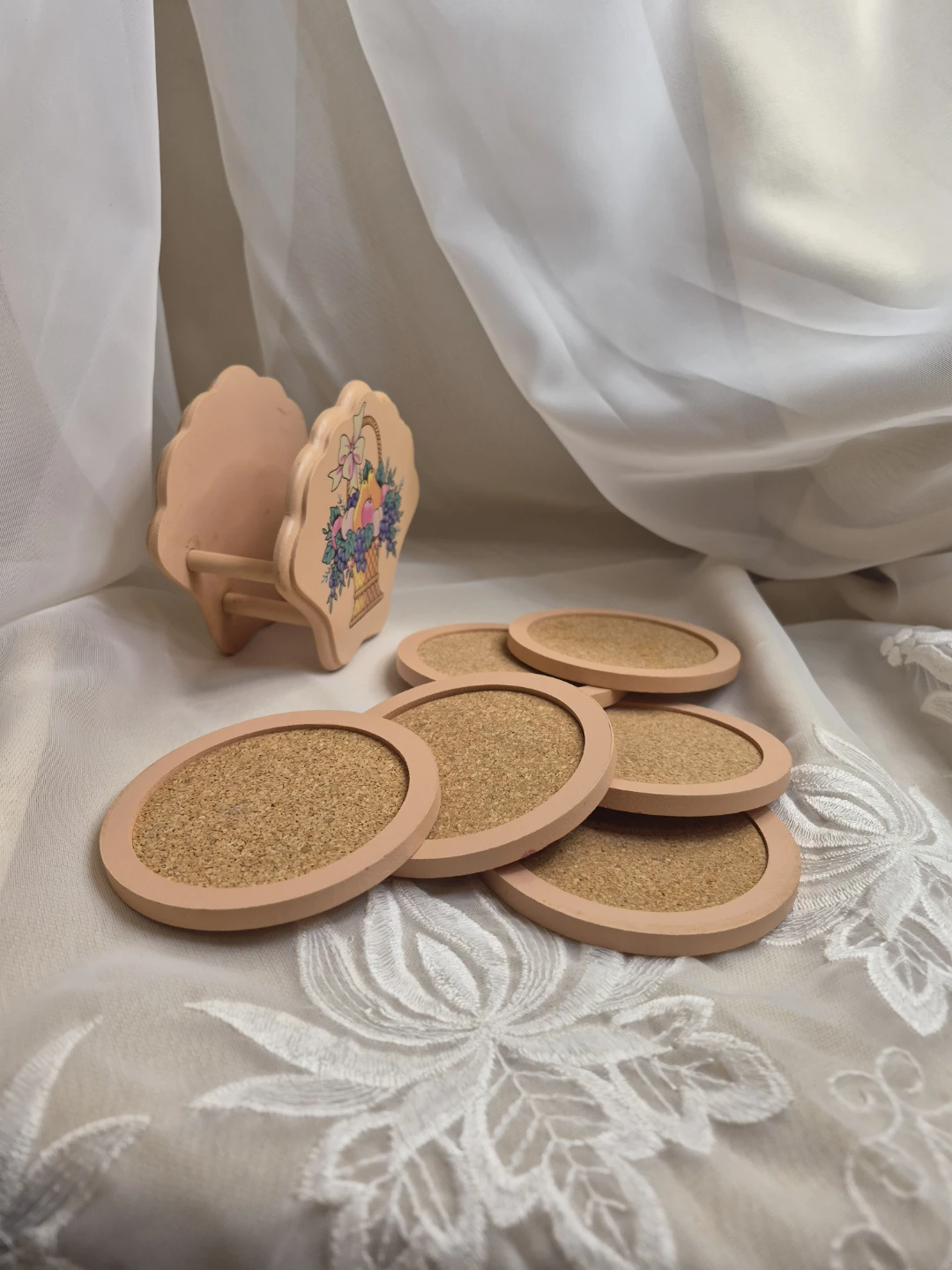 Vintage Avon 6 Pc Wooden Coaster Set - photo 4