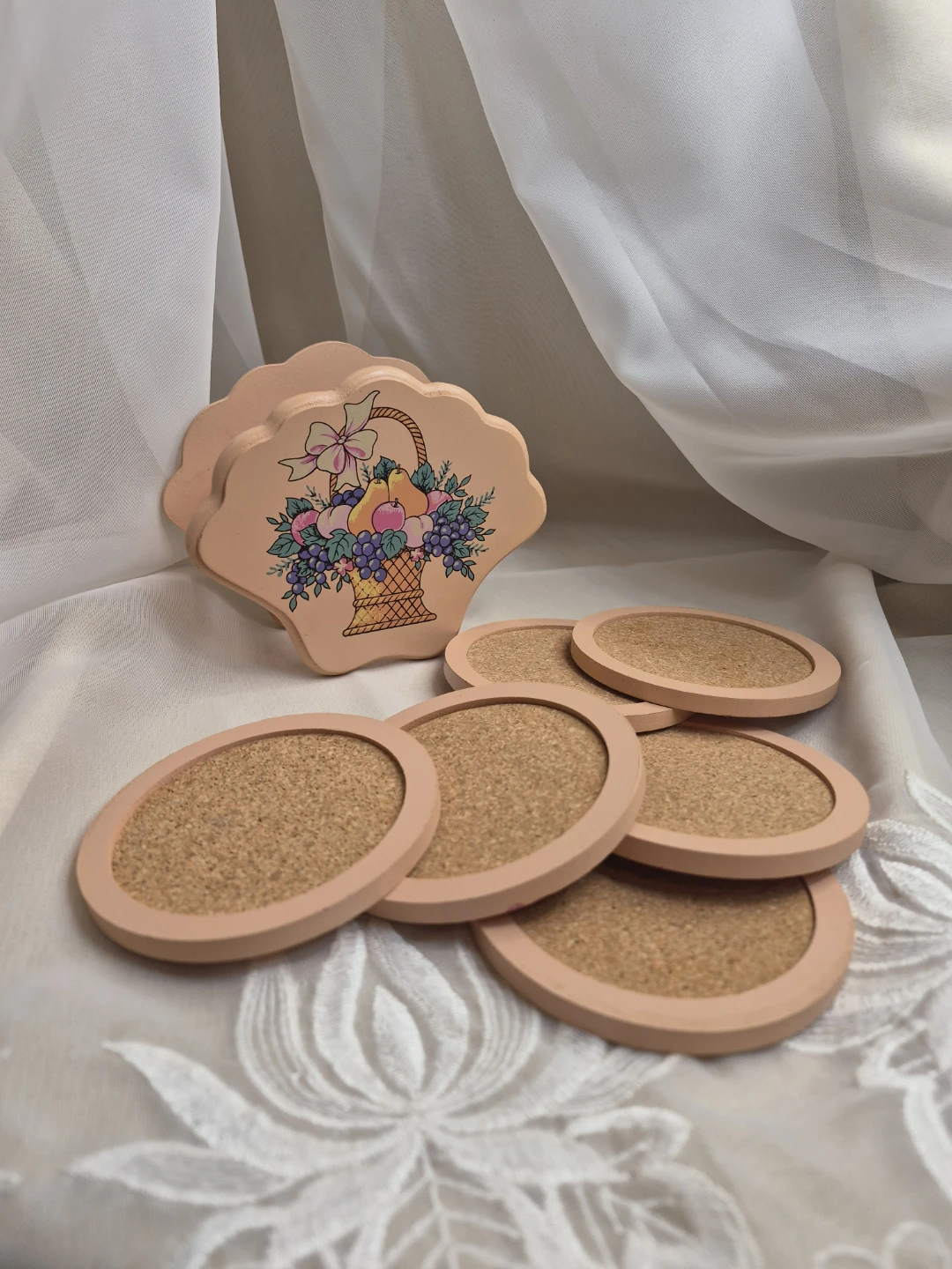 Vintage Avon 6 Pc Wooden Coaster Set - photo 5