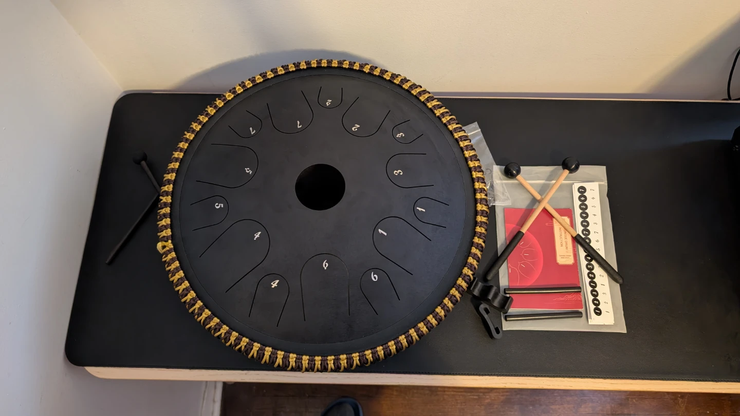 🎵 15-Note Steel Tongue Drum - Complete Professional Set 🎵