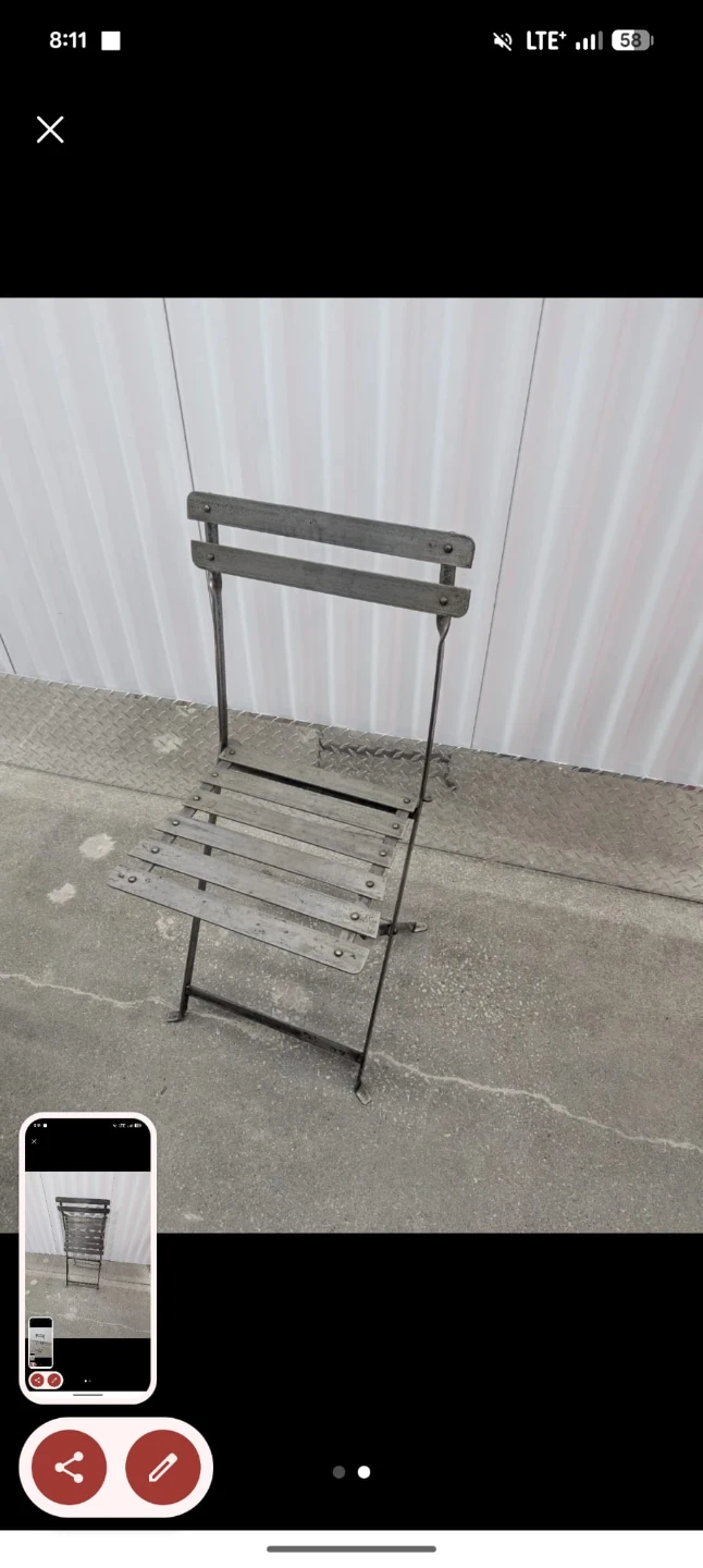 Folding Metal Bistro Chair - photo 4