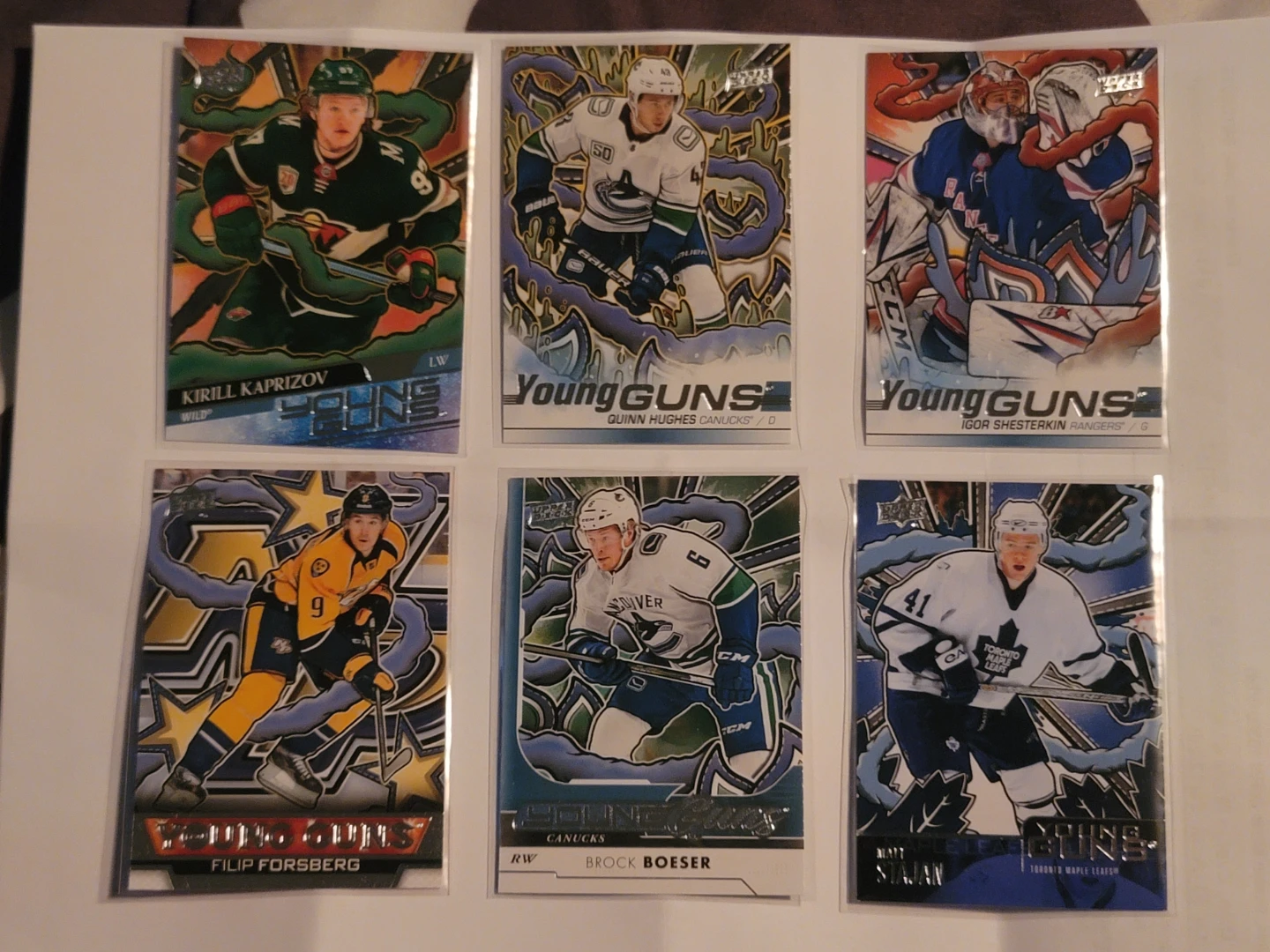 Upper Deck Young Guns Renewed Hockey Cards - 6 Card Lot