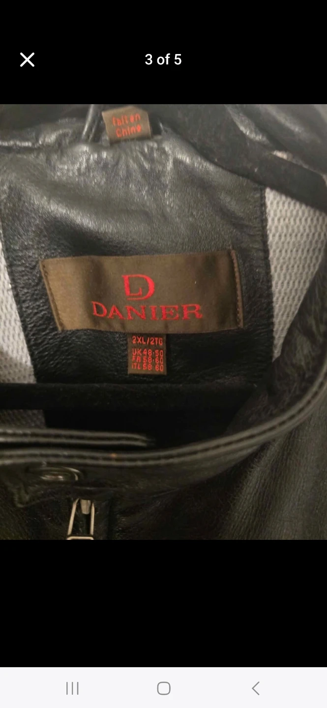 Men's Danier Black Leather Jacket size 2XL( fits ХL) - photo 3