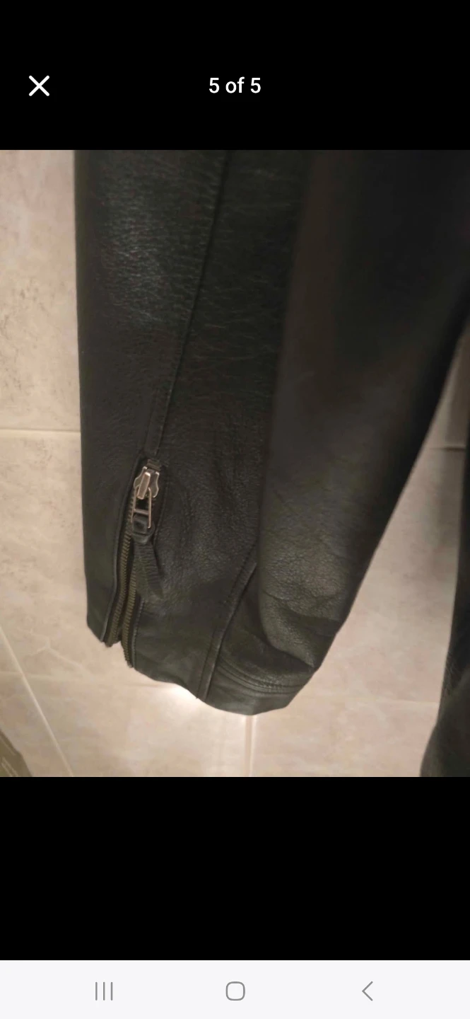 Men's Danier Black Leather Jacket size 2XL( fits ХL) - photo 4