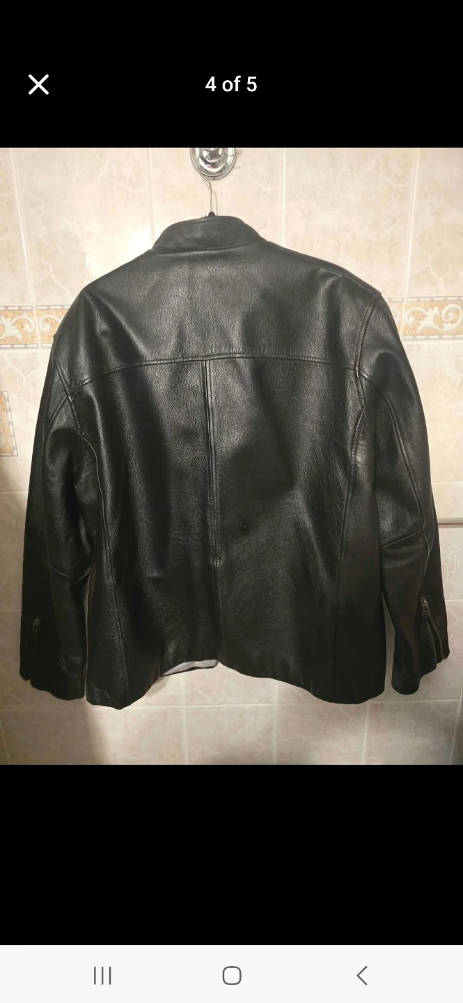 Men's Danier Black Leather Jacket size 2XL( fits ХL) - photo 5