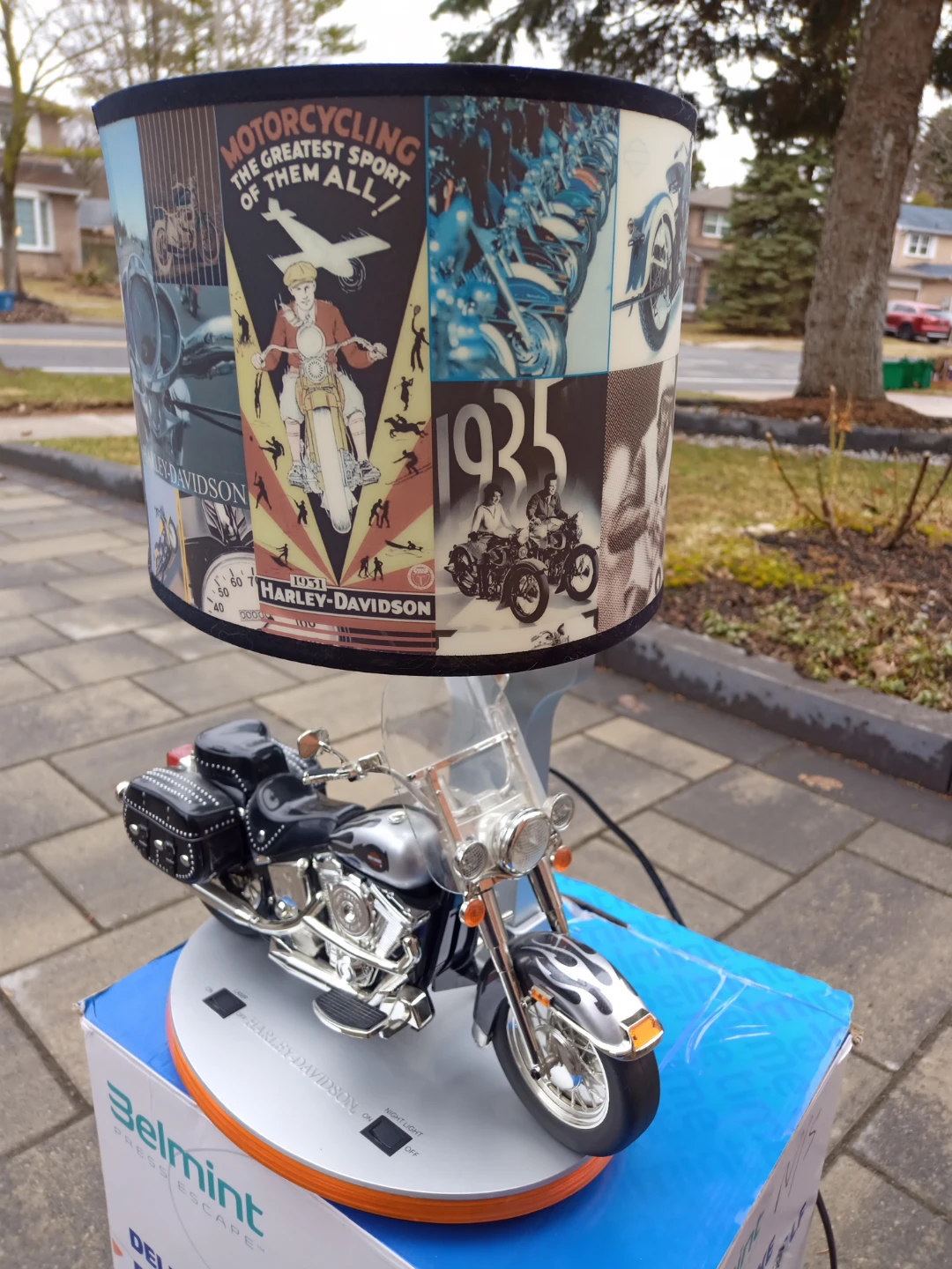 Vintage Harley-Davidson Motorcycle Desk Lamp