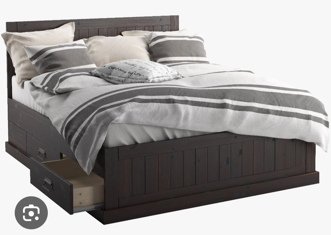 IKEA King Bed Frame with Storage Drawers