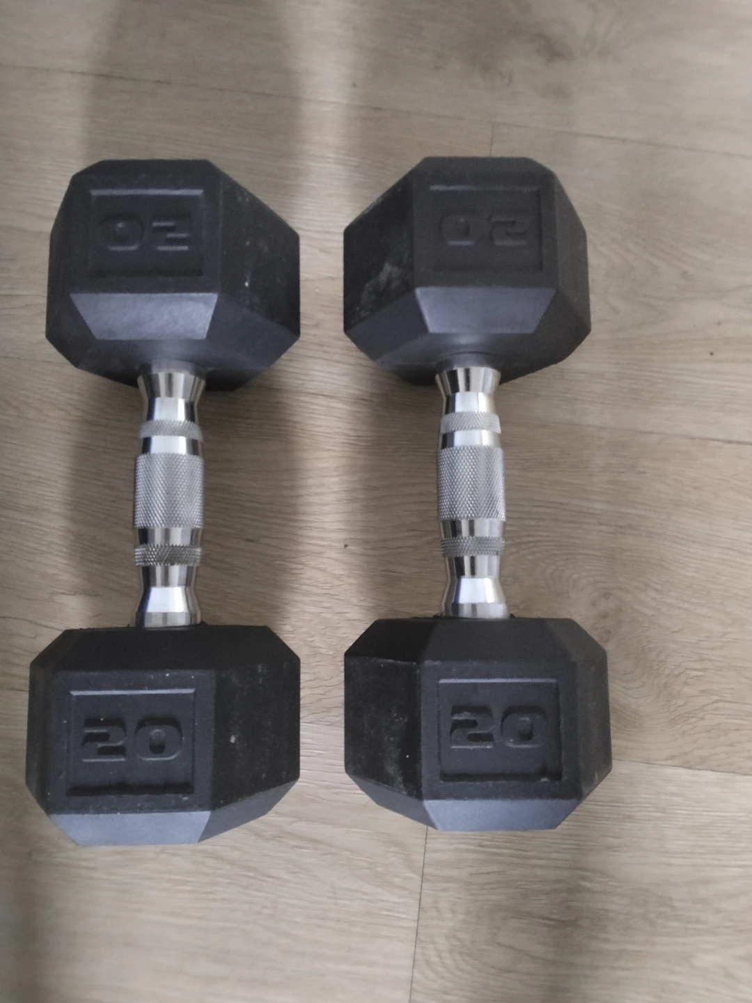 Pair of 20lb Hex Dumbbells
