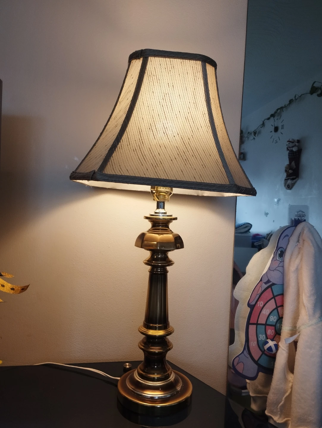 Brass Table Lamp with Shade - photo 2