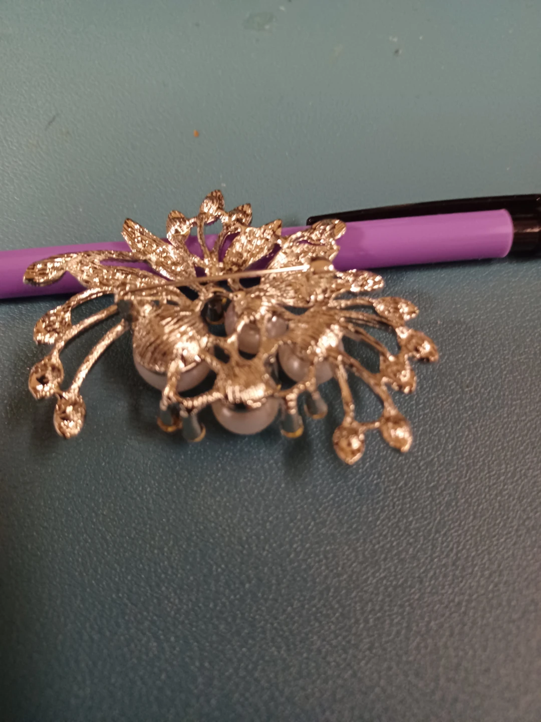 Pearl and Rhinestone Brooch - photo 2