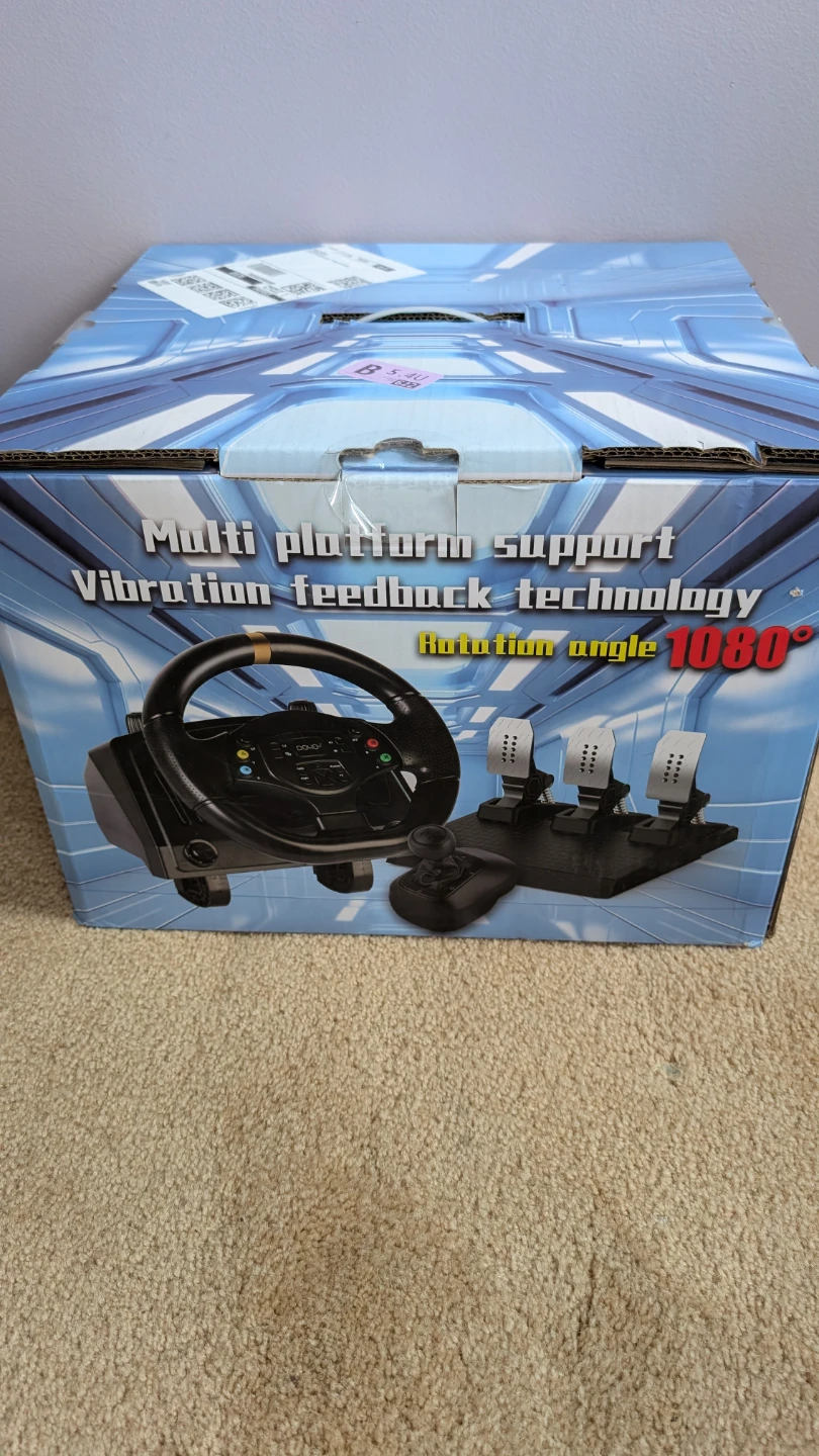 (New) Gaming Steering Wheel with Pedals and Shifter