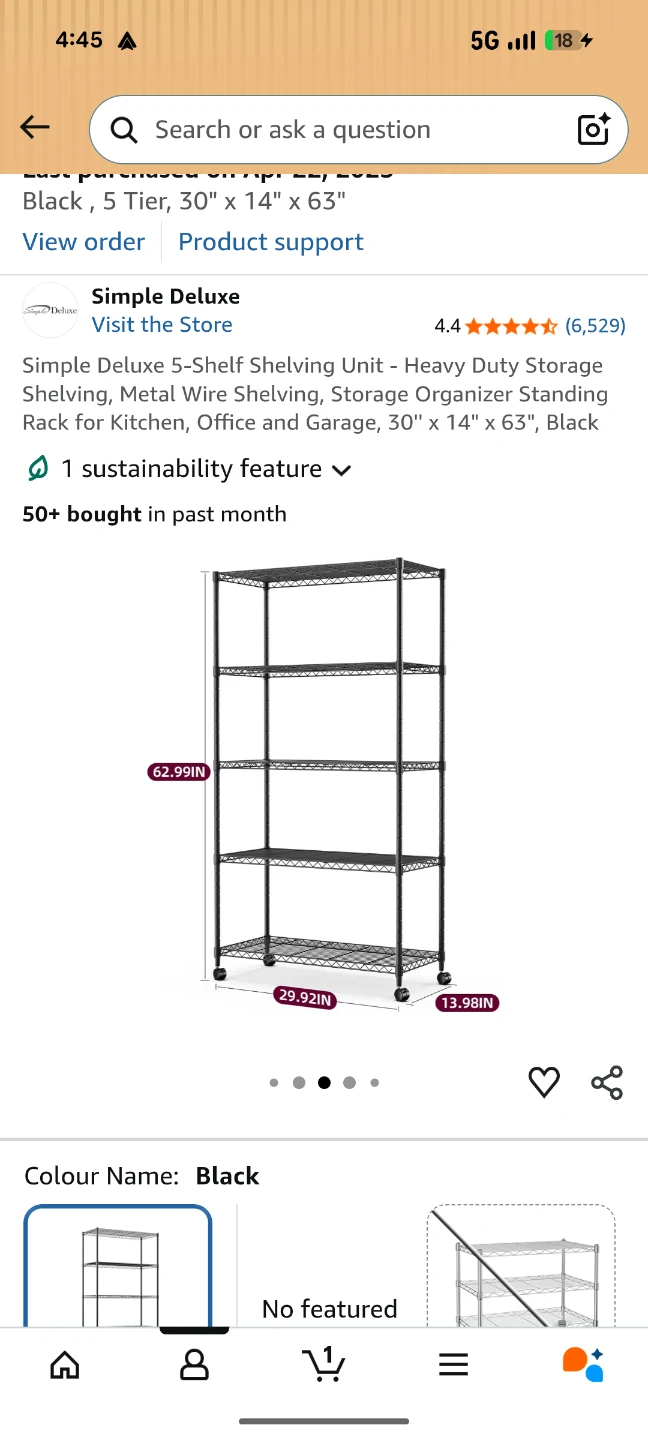 New 5-Shelf Black Metal Shelving Unit - photo 5