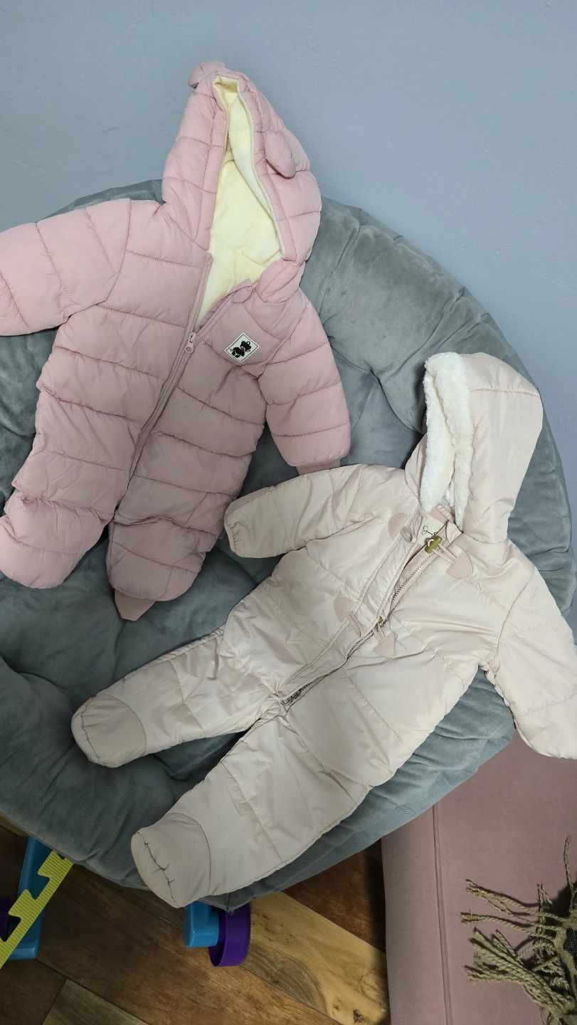 Baby Winter Snowsuit Bundle (2 Pink Puffer Outfits)