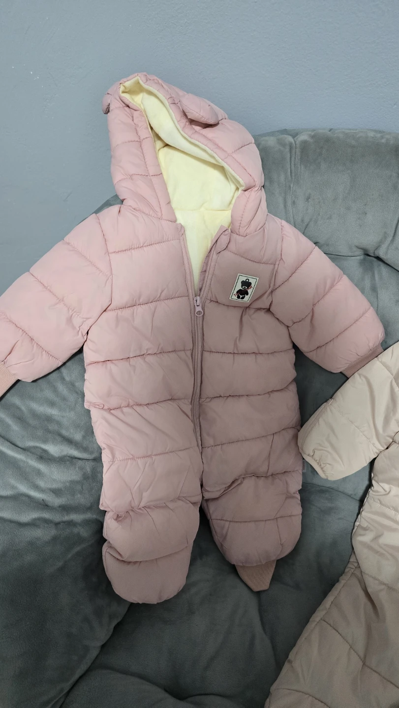 Baby Winter Snowsuit Bundle (2 Pink Puffer Outfits) - photo 3
