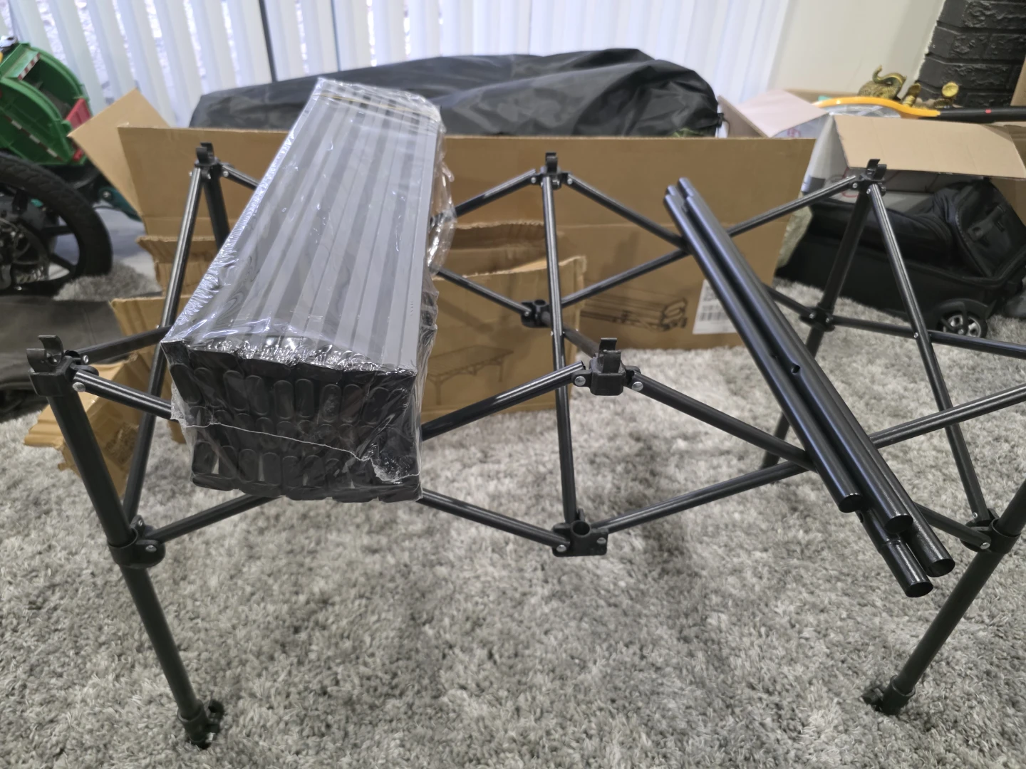 Black Folding Camping Table with Storage Net - photo 4