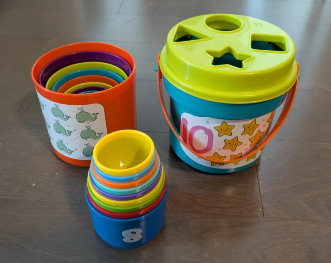FREE Stacking Cups and Shape Sorter Bucket