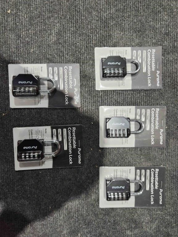 Puroma Resettable Combination Locks (4-pack)