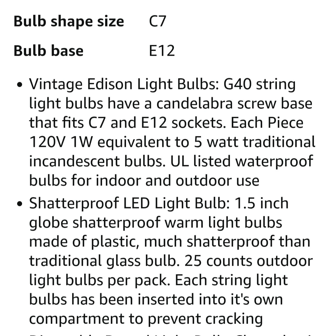 LED lightbulbs - indoor/outdoor use - C7/E12 2200k NEW - photo 4