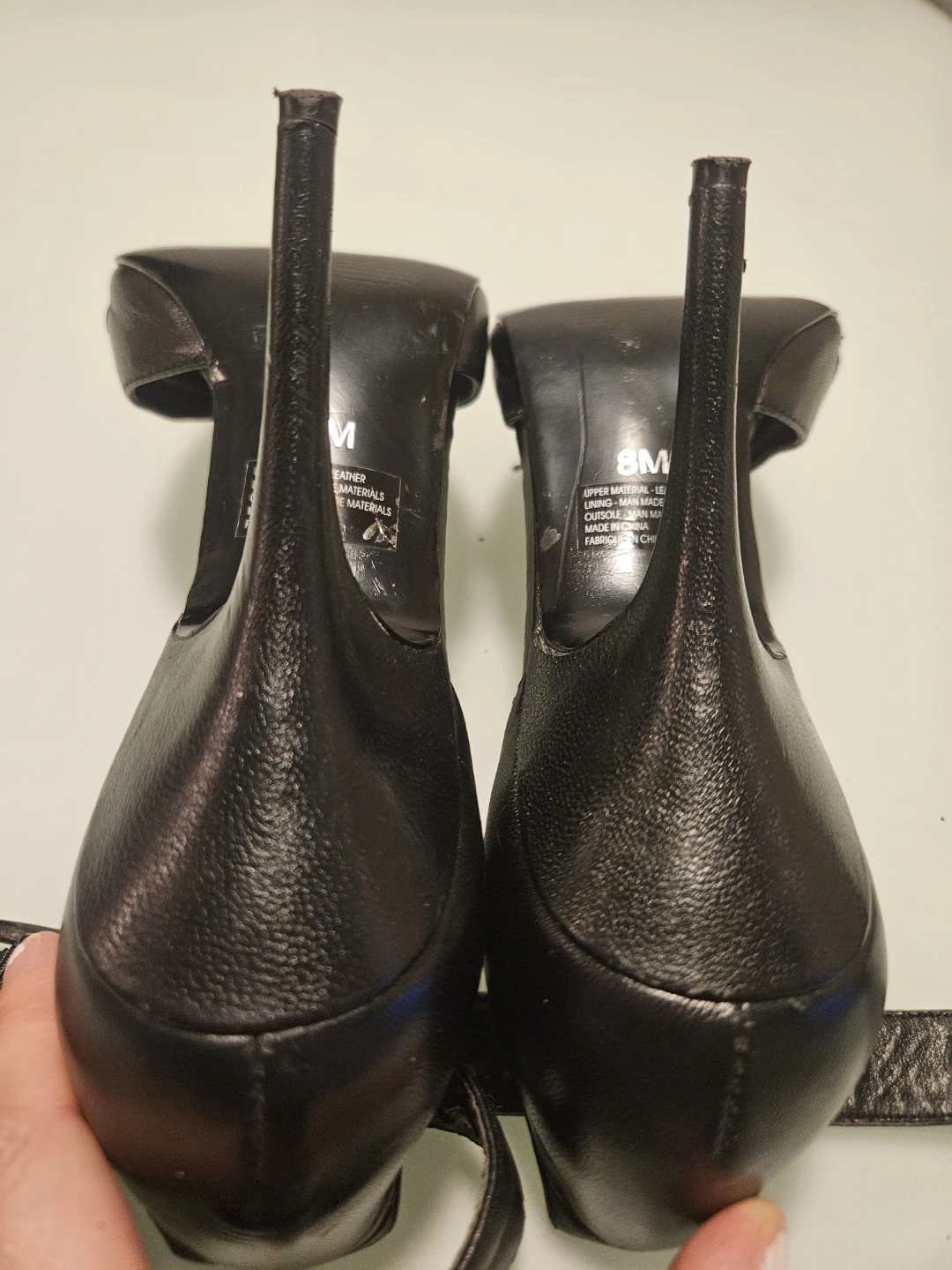 Black Leather Heels Size 8 - photo 5