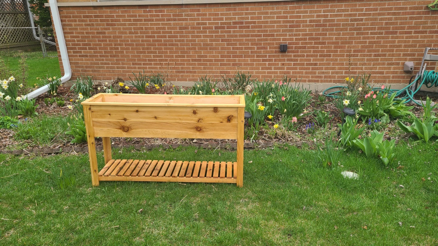 Wooden Raised Garden Planter Box with Shelf