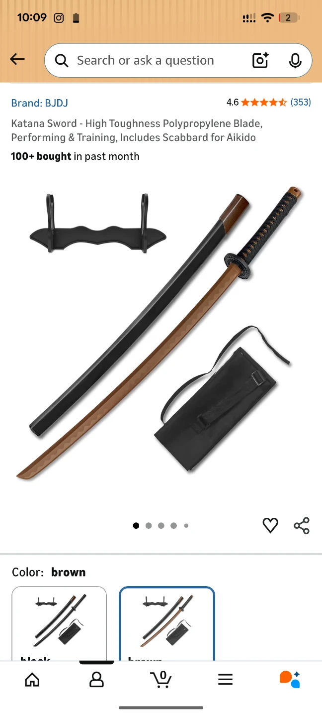 Taichi/Katana Sword Brown - High Toughness Polypropylene Blade - photo 2