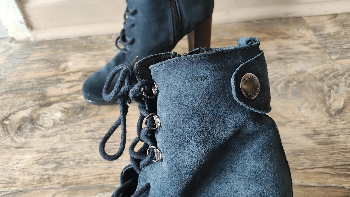 Geox Suede Lace-Up Heeled Ankle Boots - photo 2