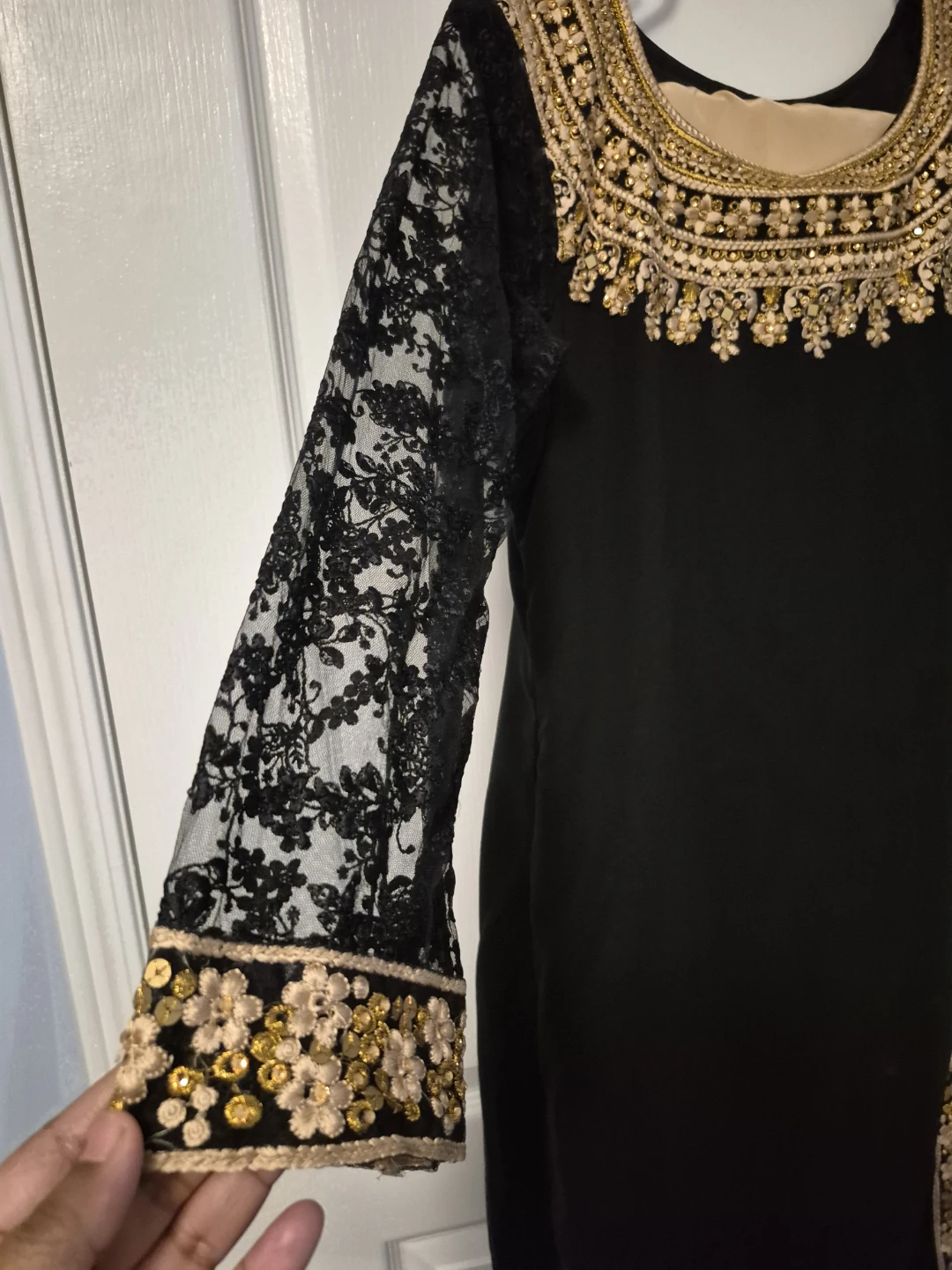 Black Embellished Kurti with Lace Sleeves - photo 5
