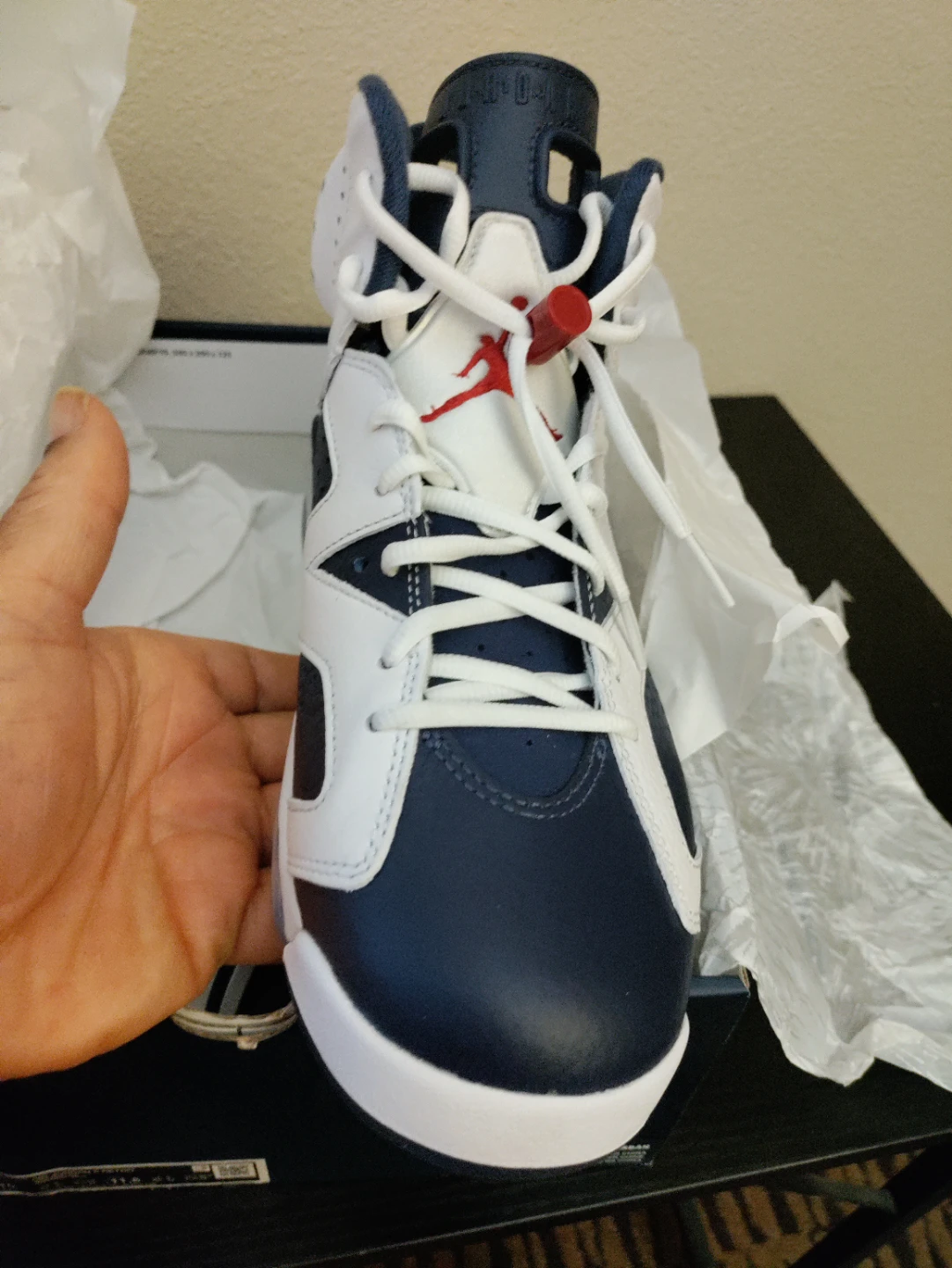 Air Jordan 6 Retro Navy White Men's Sneakers - photo 3