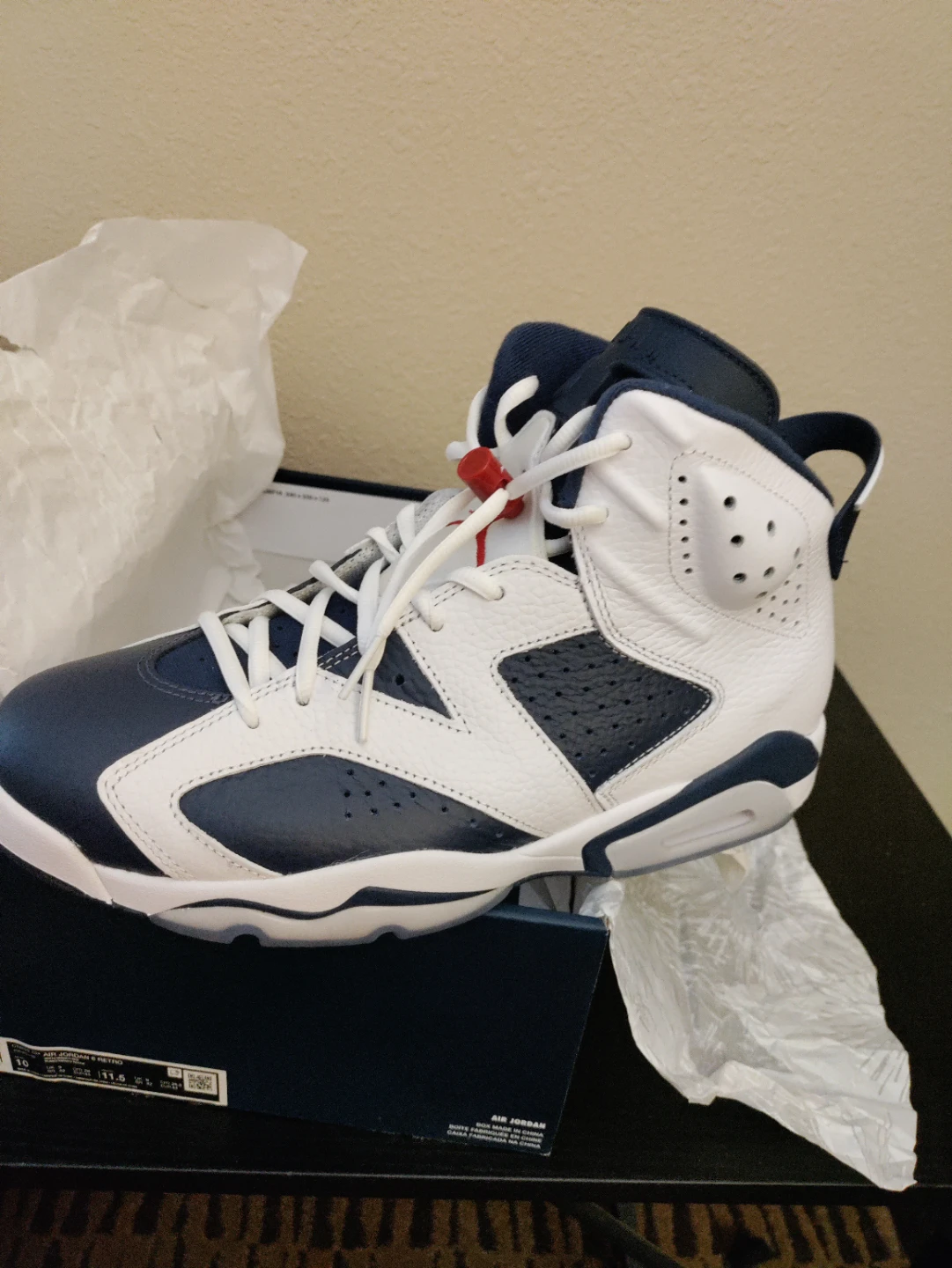 Air Jordan 6 Retro Navy White Men's Sneakers - photo 4
