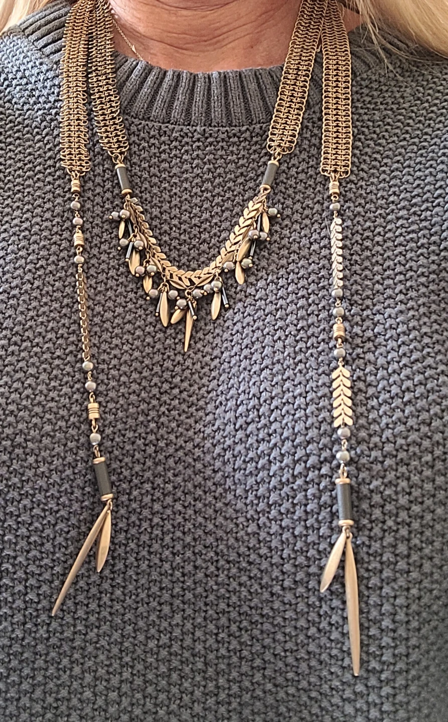 Stella & Dot Gold Tone Lariat Necklace - photo 2