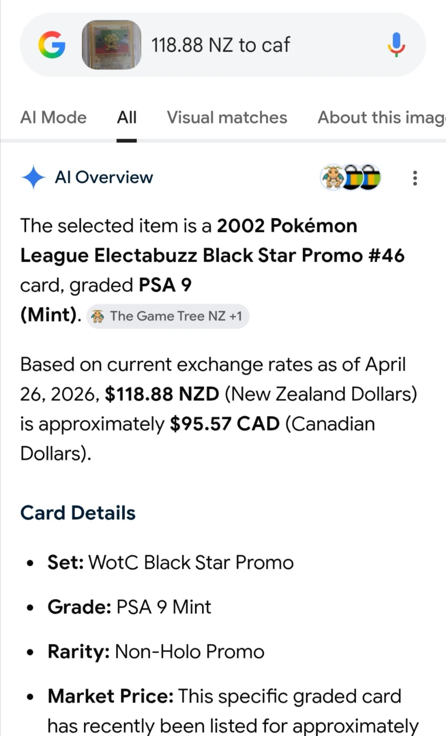 2002 Electabuzz Black Star Promo #46 PSA 9 Mint Card - photo 4