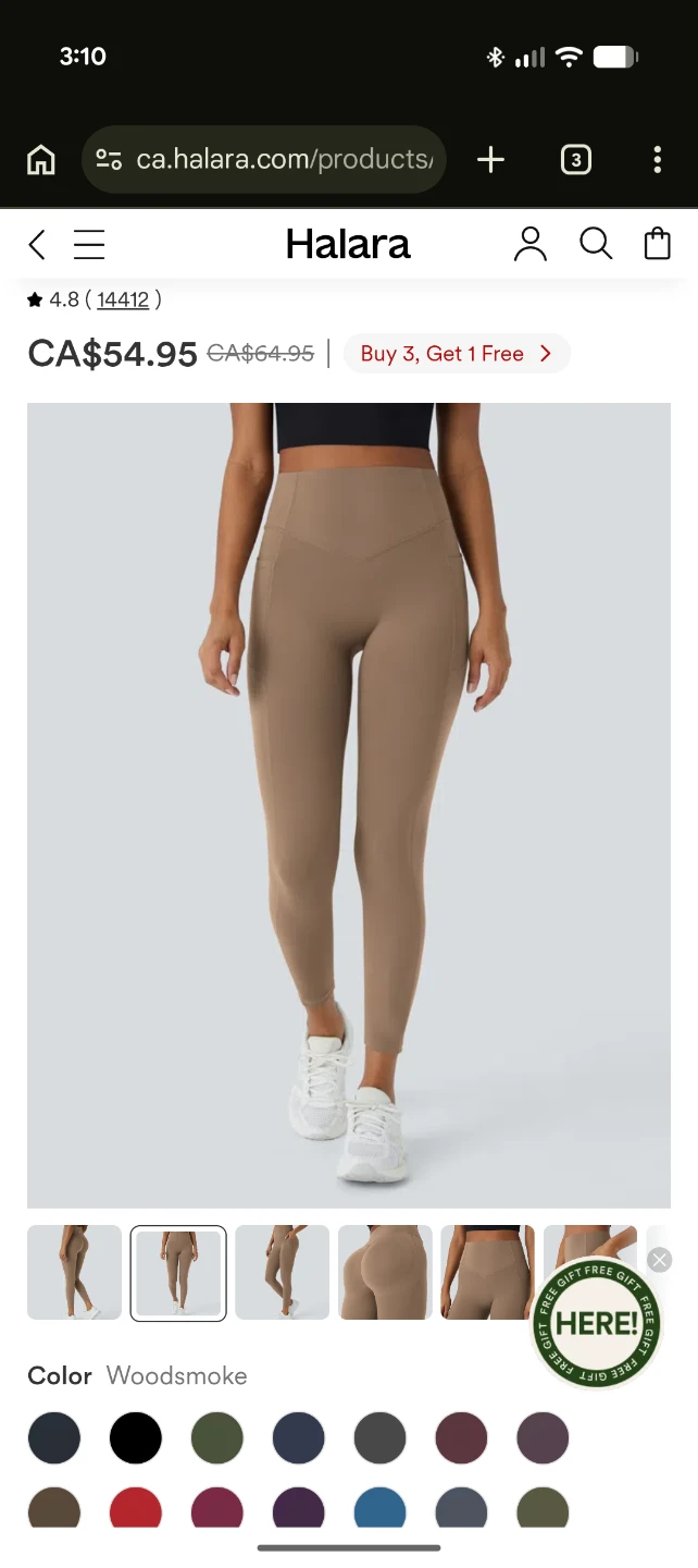 Halara High Waisted Sculpt Leggings Woodsmoke XS