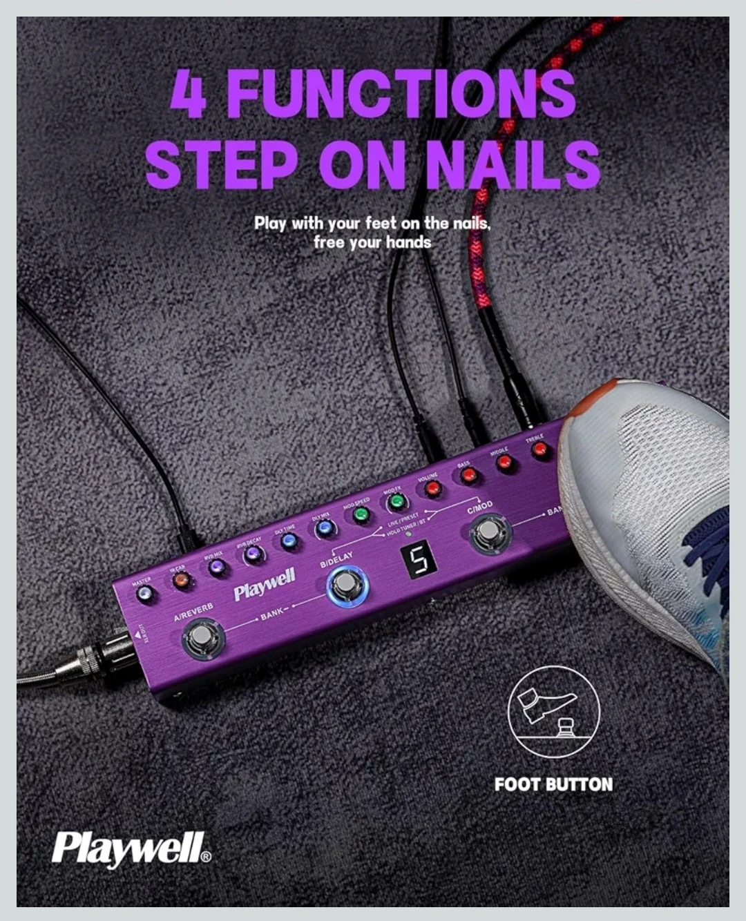 Playwell TANK-G Electric Guitar Multi-Effects Pedal - photo 4