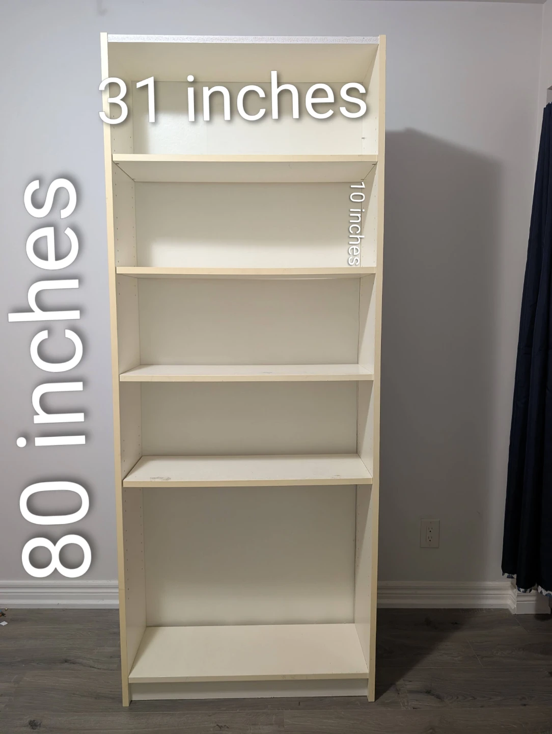 White 5-Shelf Bookshelf - photo 4