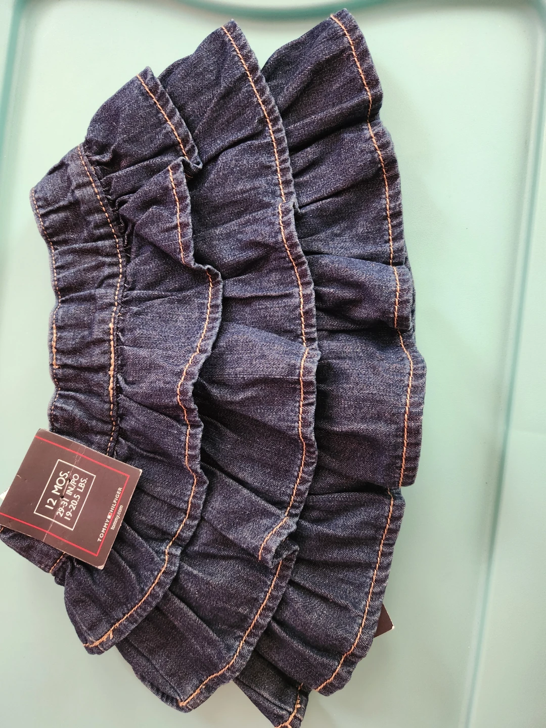 Tommy Hilfiger Baby Girls Denim Ruffle Skirt - 12 Months