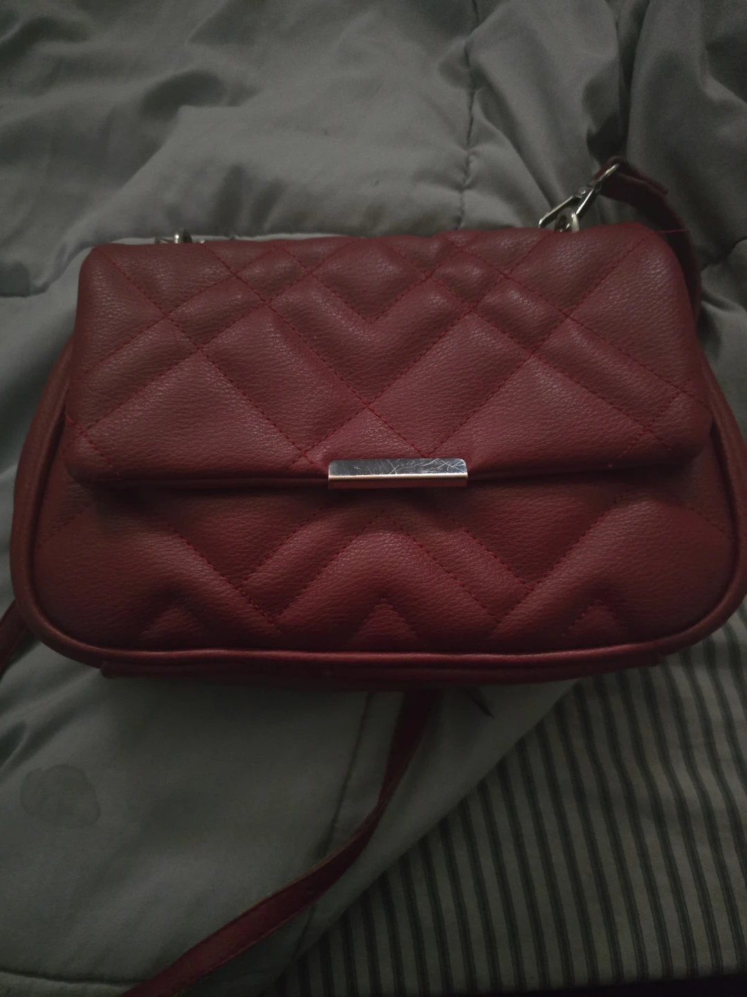 Red Quilted Crossbody Bag