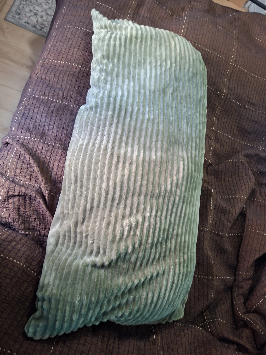 Light Green Corduroy Body Pillow