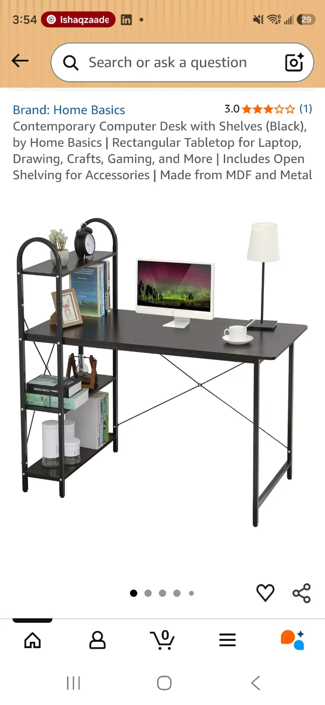 Move out sale !! Basics Computer Desk with Shelves (Black) - photo 2