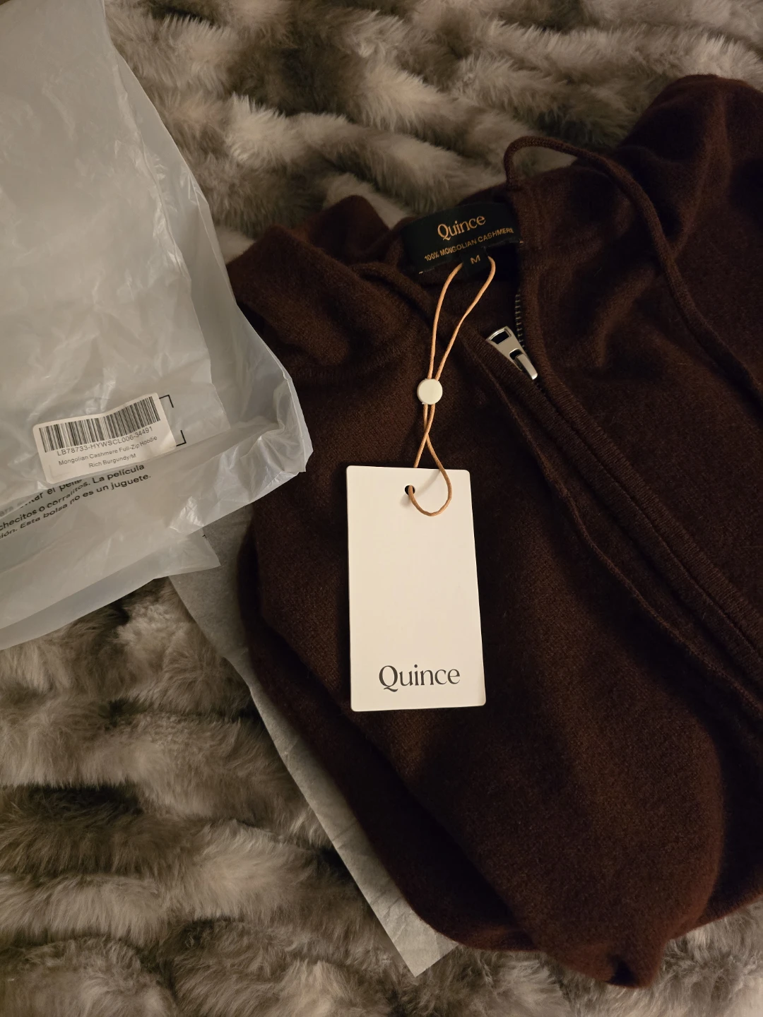 Quince Mongolian Cashmere Full-Zip Hoodie - Size M - photo 3