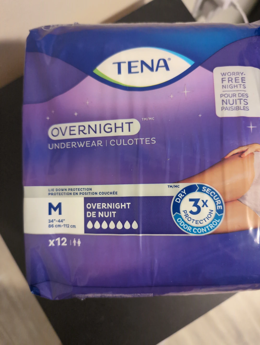 TENA Overnight Underwear - Size M (12 Count)