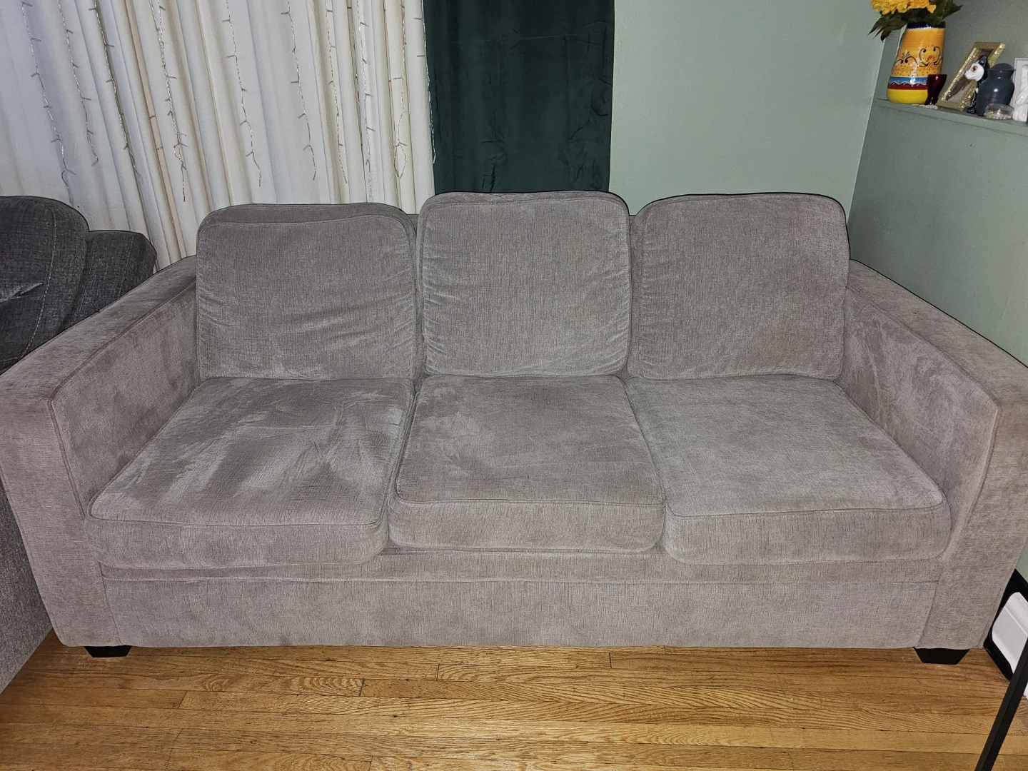 Grey Fabric 3-Seater Sofa - photo 2