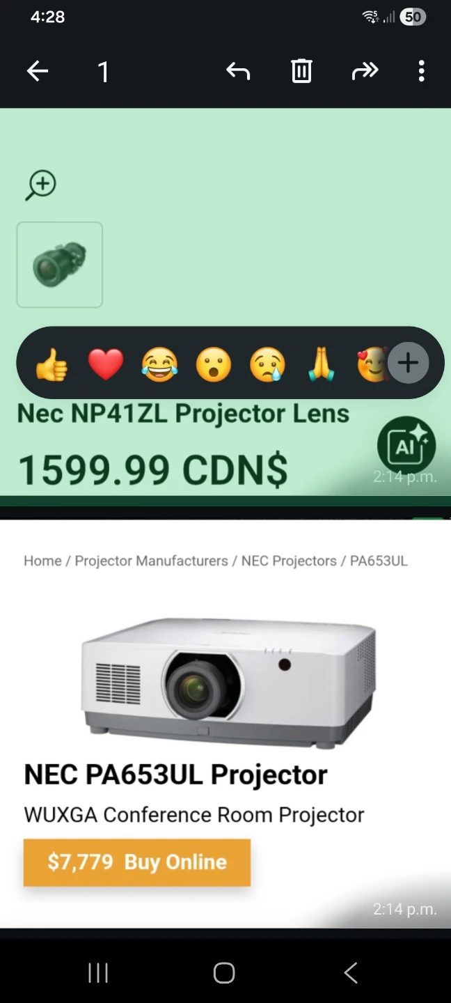 NEC PA653UL WUXGA Conference Room Projector with NP41ZL Lens